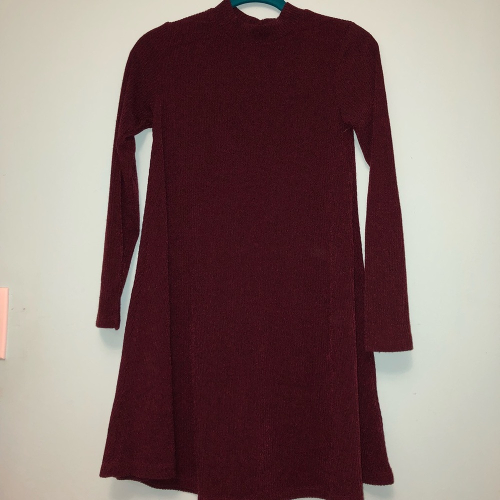 Mock Neck Ribbed Shift Dress